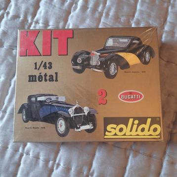 Kit de 2 Bugatti en métal blanc 1/43 *NEW* SOLIDO, Hobby & Loisirs créatifs, Enlèvement, Neuf, Voiture, Solido