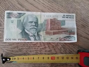bankbiljet Mexico 2000 pesos
