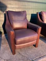 2 fauteuils club en cuir de 1 ère qualité 2, marque Laroche, Comme neuf, Cuir