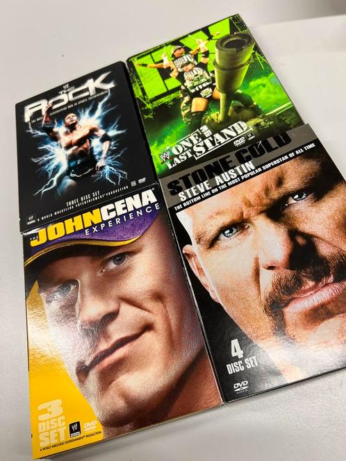 4X WWE Wrestling boxset DVD worstelen Rock Austin John Cena, Cd's en Dvd's, Dvd's | Sport en Fitness, Zo goed als nieuw, Documentaire
