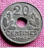 FRANCE : 20 CENTIMES 1942 VICHY KM 900,2 SUP, Timbres & Monnaies, Monnaies | Europe | Monnaies non-euro, Enlèvement ou Envoi, Monnaie en vrac