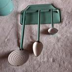 Mint groen  emaille  lepelrek., Antiek en Kunst, Ophalen of Verzenden