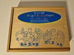 Vintage houten puzzel Leren rekenen, Ophalen, Gebruikt, Puzzelen