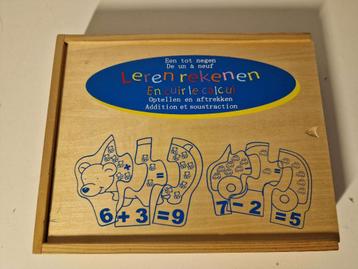 Vintage houten puzzel Leren rekenen beschikbaar voor biedingen