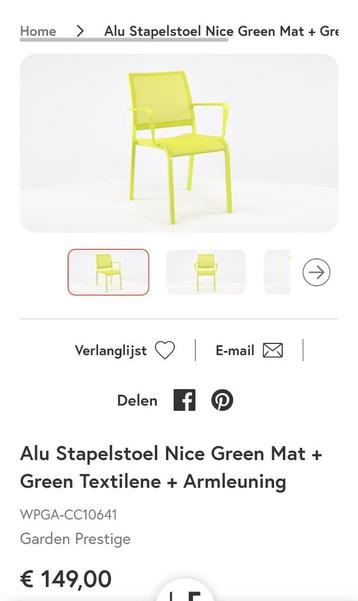 Tuinstoelen 7 stuks Garden Prestige Lime Groen staat perfect beschikbaar voor biedingen