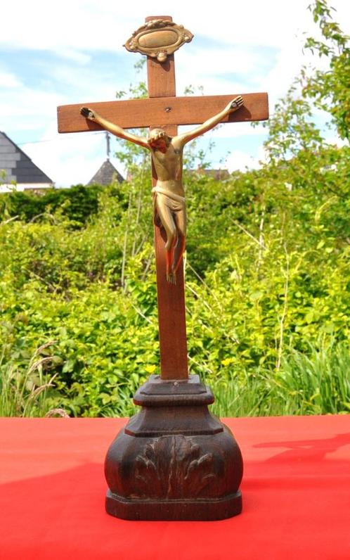 crucifix a poser napoleon III bois et laiton, Antiquités & Art, Antiquités | Objets religieux, Enlèvement ou Envoi