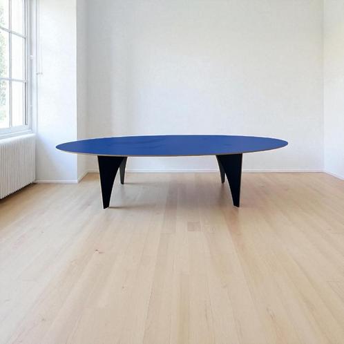 Retro XL blauwe tafel / eettafel (3 meter lang!), Antiek en Kunst, Antiek | Meubels | Tafels, Ophalen of Verzenden