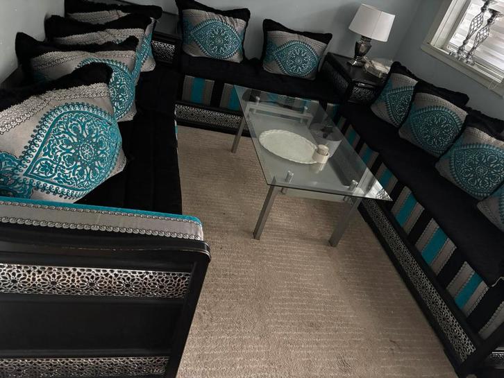 Mooie Marokkaanse salon | In zeer goede staat, Huis en Inrichting, Zetels | Complete zithoeken, Gebruikt, Hout, Ophalen