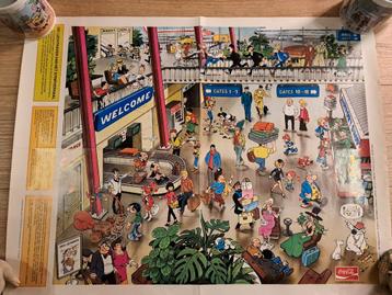 Luchthaven van het stripverhaal,60 stripfiguren poster beschikbaar voor biedingen