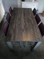 Hoge tafel met 6 stoelen, Huis en Inrichting, Tafels | Eettafels, Ophalen, Overige materialen, Gebruikt, 50 tot 100 cm