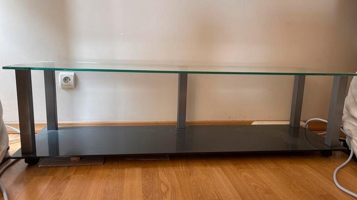 Televisie audio rack, Huis en Inrichting, Kasten |Televisiemeubels, Zo goed als nieuw, Glas, Ophalen