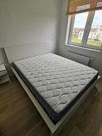 Bed + matras + lattenbodem 160x200cm - Malm Ikea, Wit, Zo goed als nieuw, Ophalen, 200 cm