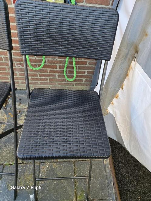 2 Nieuwe barkrukken wegens over compleet, Huis en Inrichting, Barkrukken, Nieuw, 30 tot 60 cm, Kunststof, Leer, 2 krukken, Met voetsteun
