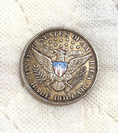 Munt Verenigde Staten 1/2 Dollar, Barber Half Dollar, Postzegels en Munten, Munten | Amerika, Losse munt, Noord-Amerika, Zilver