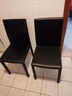 2 zwarte stoelen, Huis en Inrichting, Leer, Ophalen of Verzenden, Zo goed als nieuw