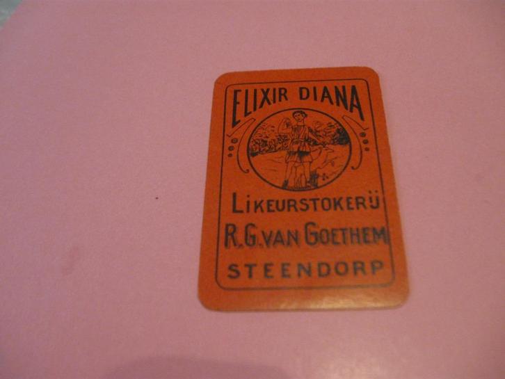 Oude speelkaart Likeurstokerij Van Goethem , Steendorp (14), Verzamelen, Speelkaarten, Jokers en Kwartetten, Zo goed als nieuw