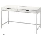 Witte bureau met 2 lades, Huis en Inrichting, Bureaus, Ophalen, Gebruikt, Bureau