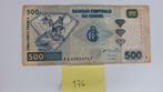 500 Frank bankbiljet  de Democratische Republiek Congo, 2002, Ophalen of Verzenden, Los biljet