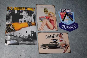 lot 4 reclamebord ford automobile beer beschikbaar voor biedingen