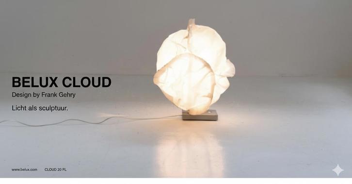 Belux Cloud-20 Vloerlamp – Design Icoon Frank Gehry – Nieuw, Maison & Meubles, Lampes | Lampadaires, Neuf, Moins de 100 cm, Autres matériaux