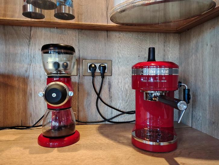 KitchenAid Artisan Espressomachine en Koffiemolen, Elektronische apparatuur, Koffiezetapparaten, Gebruikt, Gemalen koffie, Koffiebonen