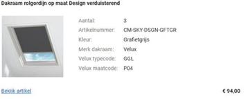 Rolgordijn voor velux dakraam, Neuf, Autres couleurs, Enlèvement, 50 à 100 cm