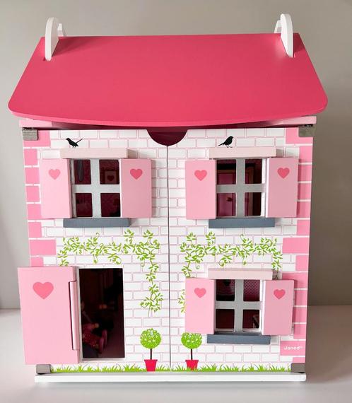 Houten poppenhuis Mademoiselle van Janod, Kinderen en Baby's, Speelgoed | Poppenhuizen, Gebruikt, Poppenhuis, Ophalen