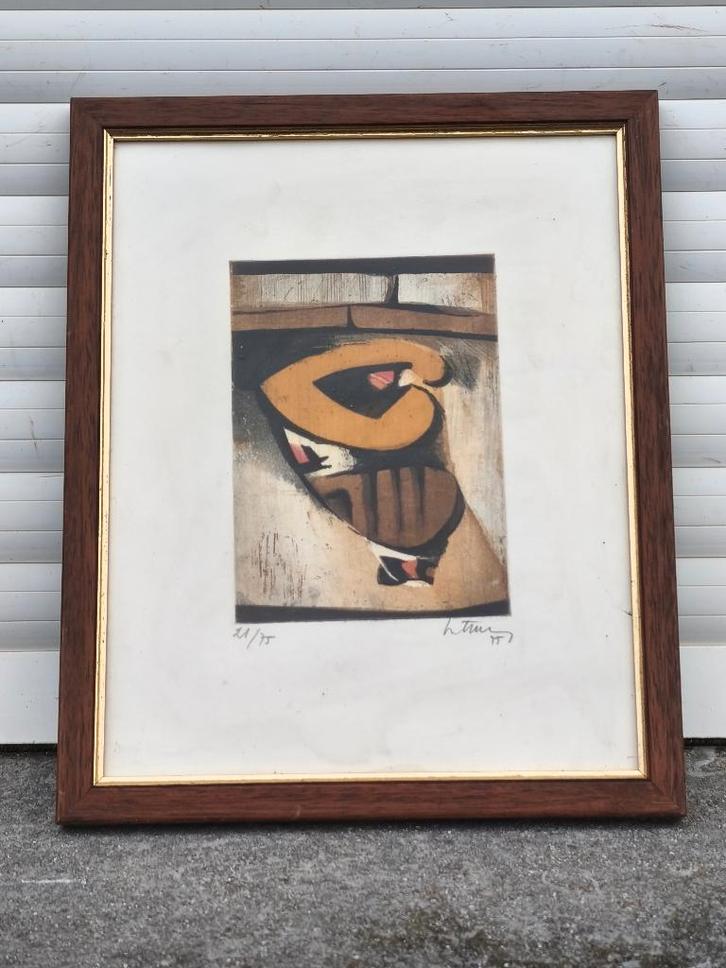 Eau forte abstrait signe, Antiquités & Art, Art | Eaux-fortes & Gravures, Enlèvement ou Envoi