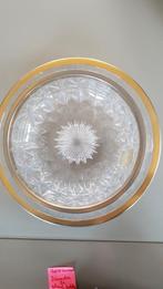 Kristallen schaal met onderschotel Val St Lambert, Enlèvement ou Envoi