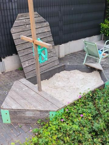 Houten zandbak boot, Enlèvement, Utilisé