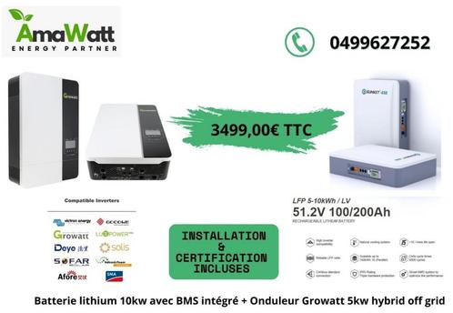 10kw lithium LiFePO4-opslag voor zonne-energie, Auto-onderdelen, Accu's en Toebehoren, Nieuw, Ophalen of Verzenden