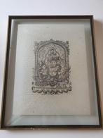 Ganesha pentekening op rijstpapier India, Huis en Inrichting, Overige materialen, Minder dan 50 cm, Ophalen of Verzenden, Zo goed als nieuw