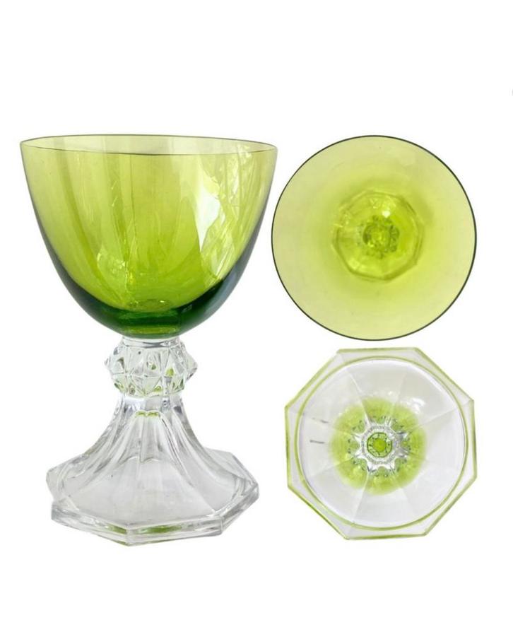 Val St Lambert “Yale” glazen (10st), Antiquités & Art, Antiquités | Verre & Cristal, Enlèvement