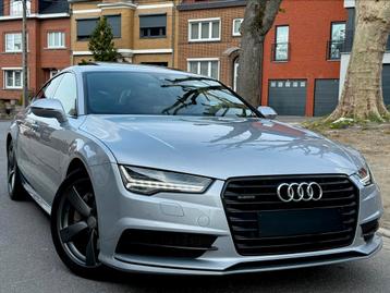 Audi A7 3.0 Tdi V6 04/2016 145521Km 3x Sline Matrix Toe Pano, Auto's, Audi, Leder, 140 kW, Zilver of Grijs, 137 g/km