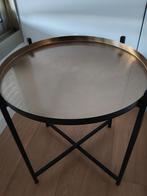 2x Ronde bijzettafels zwart goud, 45 tot 60 cm, Metaal of Aluminium, Rond, Ophalen of Verzenden