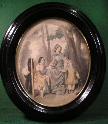 NAPOLEON III OVAAL FRAME MET OUDE PERIODE GRAVURE