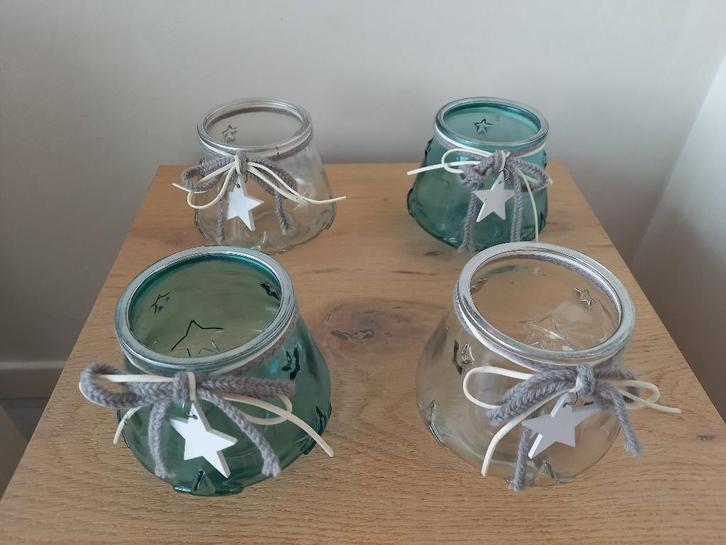 Glazen theelicht-houders, Huis en Inrichting, Woonaccessoires | Overige, Gebruikt, Ophalen of Verzenden