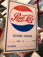 Ancien carton usa Pepsi année 50 store hours, Collections, Marques & Objets publicitaires, Comme neuf