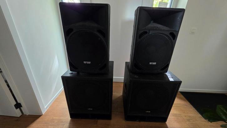 Complete PA set met flightcase en dmx controller, Muziek en Instrumenten, Dj-sets en Draaitafels, Zo goed als nieuw, Ophalen