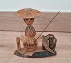 Magnifique pêcheur Kokeshi, Antiquités & Art, Art | Sculptures & Bois, Envoi