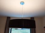 Hanglamp ovaal met melkglas en zwarte stof, Huis en Inrichting, Ophalen, Zo goed als nieuw, Stof