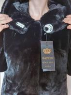 Zwarte jas van imitatiebont met capuchon maat L - XL, Ophalen, Sans marque, Zwart, Maat 42/44 (L)
