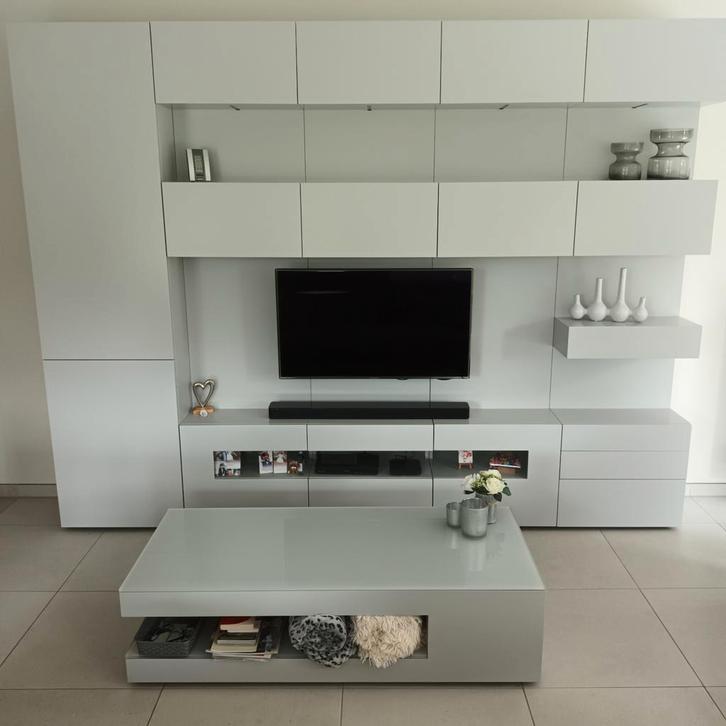 TV meubel met bijpassende salontafel, Huis en Inrichting, Kasten |Televisiemeubels, Gebruikt, Ophalen