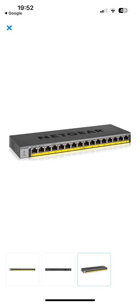 NETGEAR GS116LP, Computers en Software, Netwerk switches, Zo goed als nieuw, Ophalen
