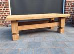 Massief eiken salontafel, Ophalen, Gebruikt, Rustiek landelijk, 100 tot 150 cm
