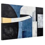 Blauw abstract canvas 90x60cm - 18mm., Huis en Inrichting, Woonaccessoires | Schilderijen, Tekeningen en Foto's, Nieuw, 75 tot 100 cm