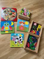 Houten puzzels, cijfers en letters (lot) - geen koeriers, Ophalen, Zo goed als nieuw