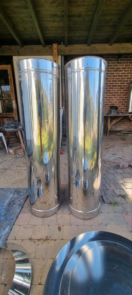 Dubbelwandige RVS rookkanaal, Doe-het-zelf en Bouw, Buizen en Afvoer, Gebruikt, Ophalen