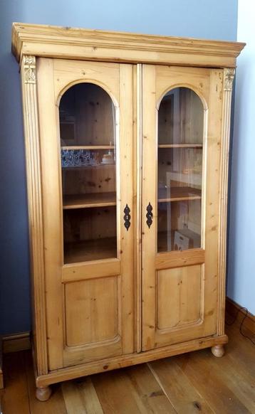Echte Oude Oostenrijkse Bibliotheek (184/120/50), Huis en Inrichting, Ophalen, 100 tot 150 cm, Glas, ANCIEN