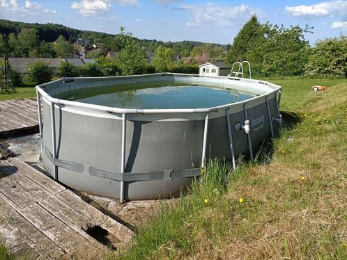 Bestway  piscine Power Steel Ovale 549x274x122 cm, Tuin en Terras, Zwembaden, Gebruikt, Ovaal, Ophalen